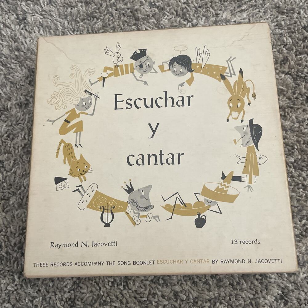 Vtg Escuchar y Cantar Educational 13 Record Set Raymond N. Jacovetti Spanish